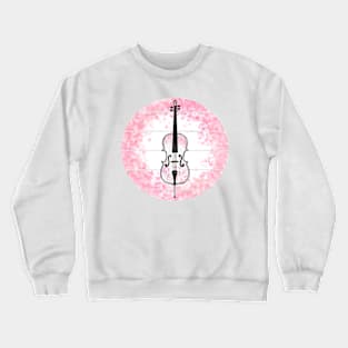 Floral Cello Japanese Cherry Blossom Cellist Musician Crewneck Sweatshirt